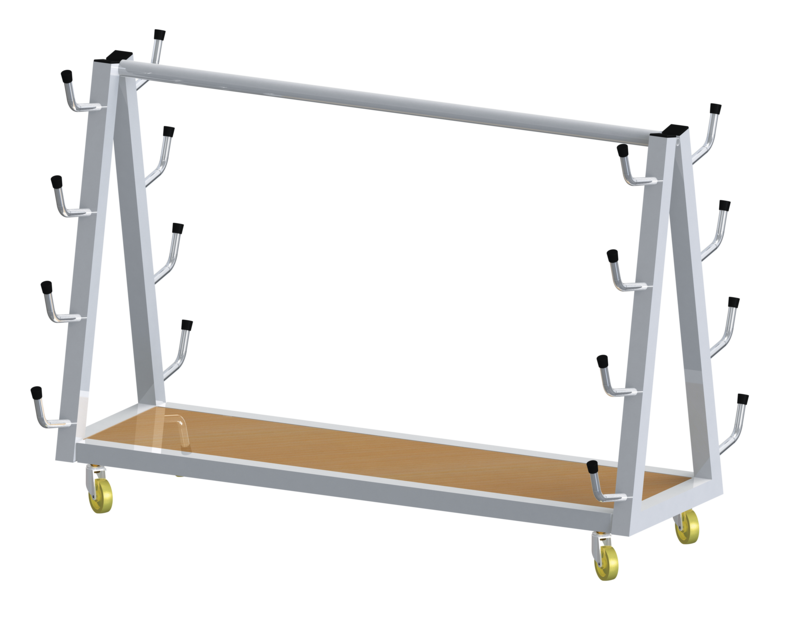 Chariot pour 4 paires de poteaux de volley