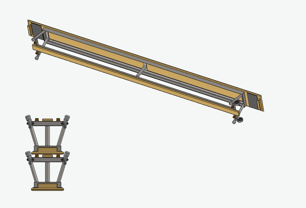 Turnbank met stalen frame 350cm
