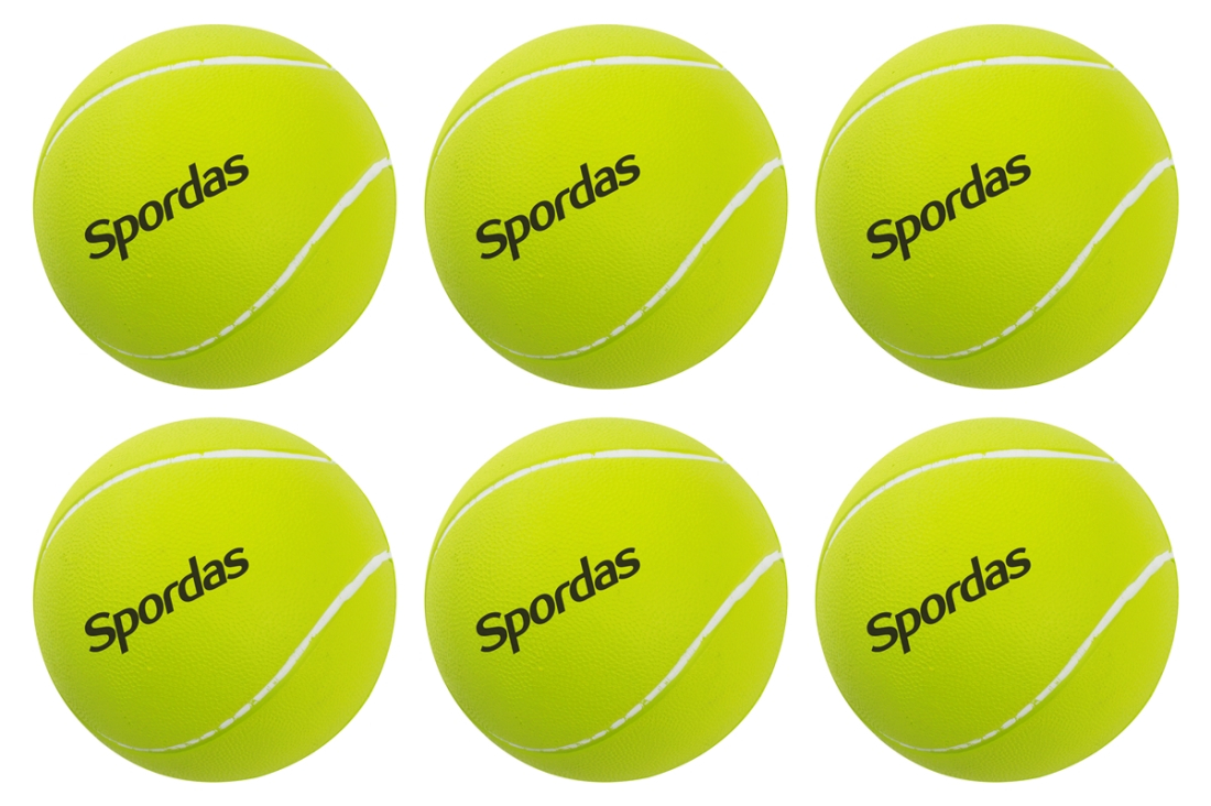 Lot de 6 balles de tennis en mousse haute densité