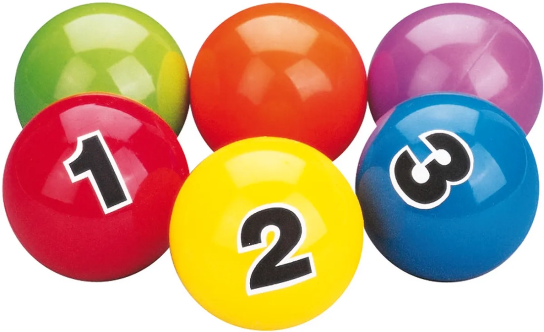 Lot de 6 balles à jongler numérotées