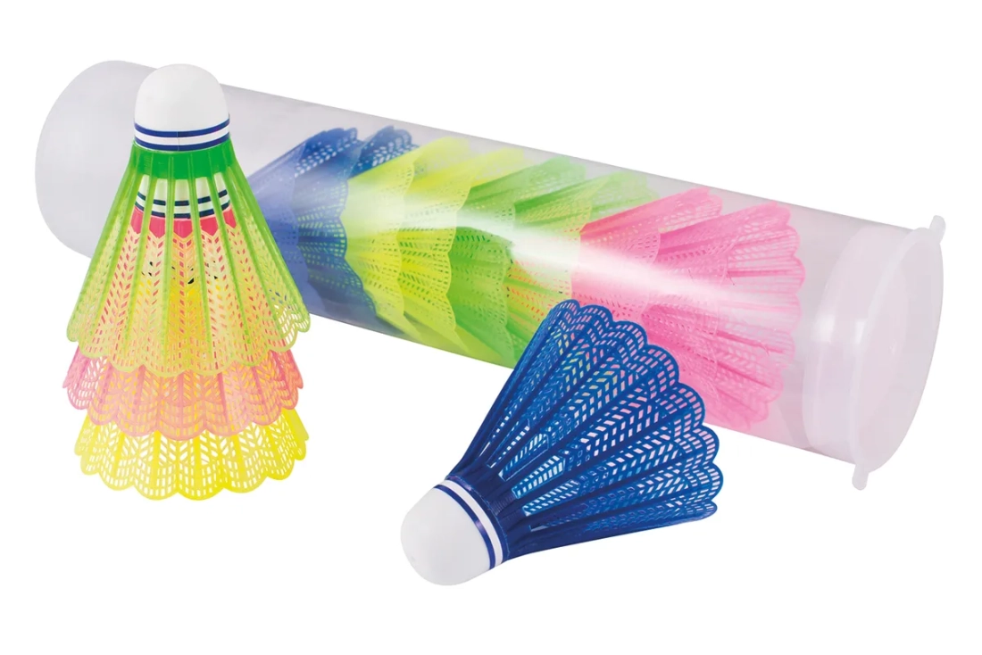Koker van 12 gekleurde PVC-shuttles