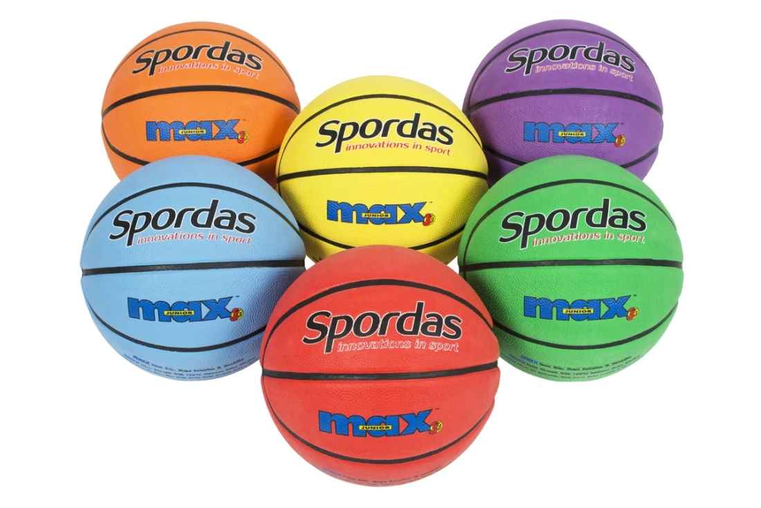 Lot de 6 ballons de basket Spordas Max couleur