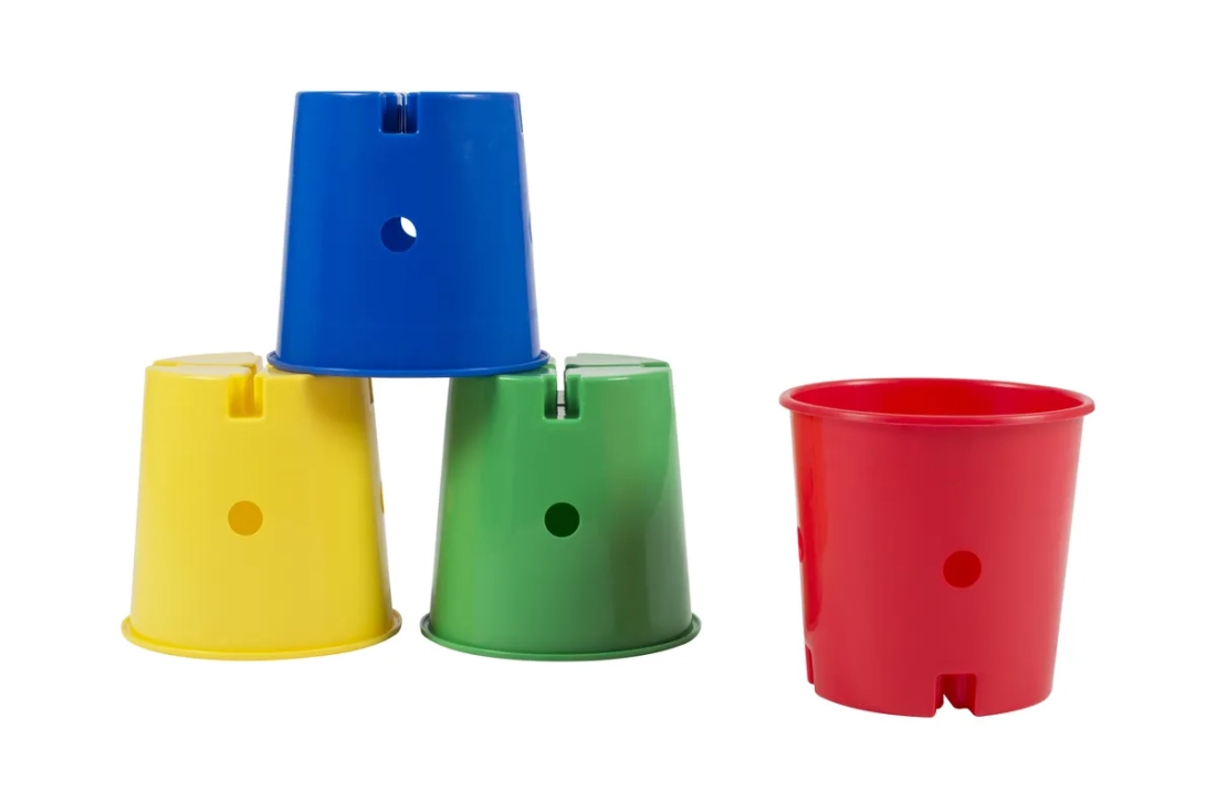 Set van 4 multifunctionele emmers