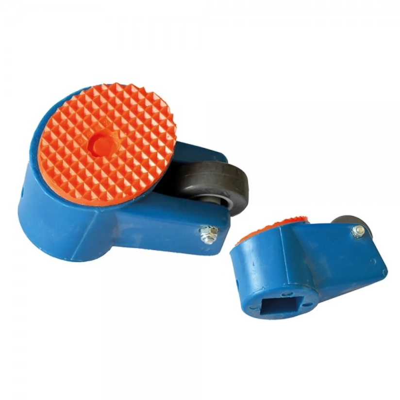 Pied avec roulette pour mouton de saut  - 35 x 35 mm