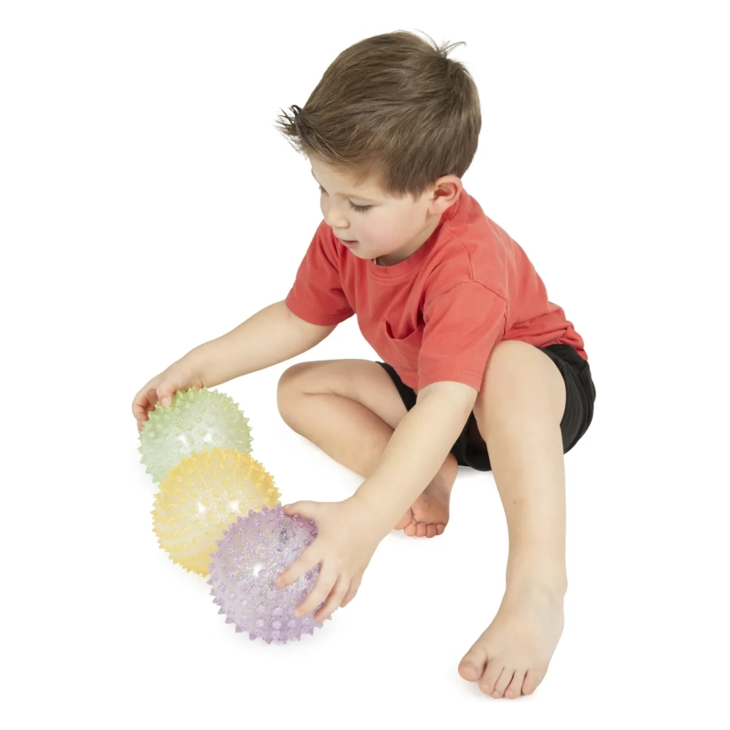 Set van 3 glitter noppenballen
