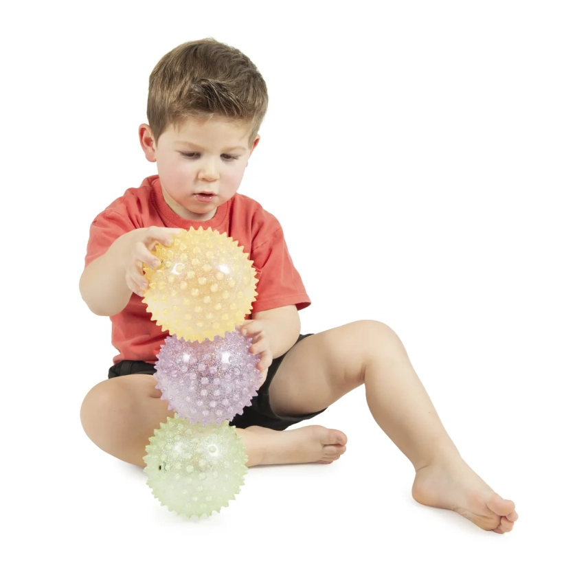 Set van 3 glitter noppenballen