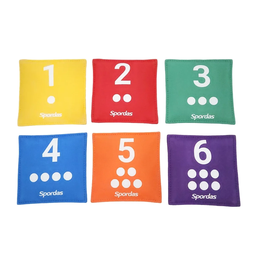 Lot de 6 sacs à grains numérotés