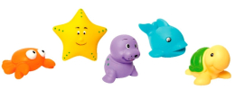 Lot de 5 animaux cracheurs colorés