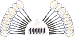Kit 20 raquettes double tige