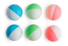 Lot de 6 balles de tennis de table bicolores