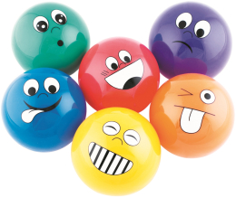 Lot de 6 petites balles émotions 10cm