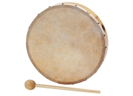 Tambour à main - peau naturelle - 25 cm de diamètre - la pièce