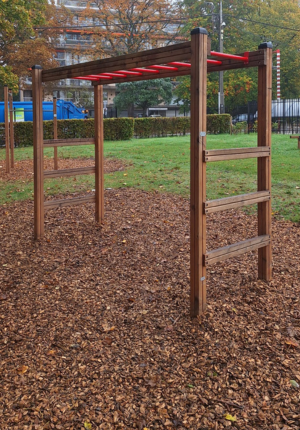 échelle horizontale structure en bois de mélèze